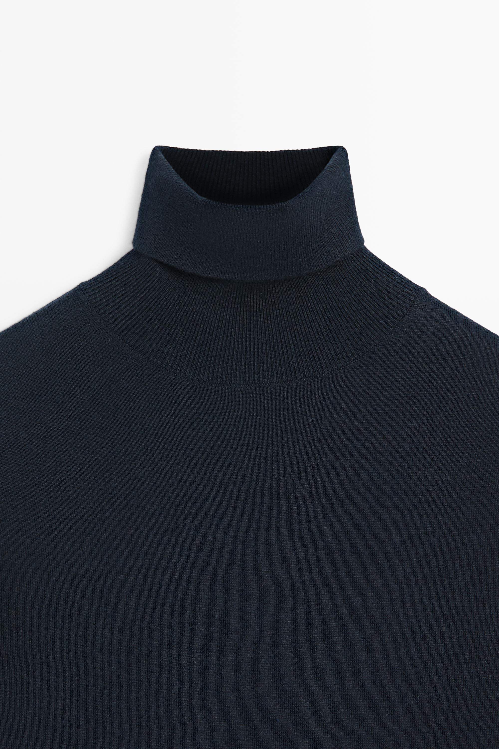 Pull en maille à col montant coton mélangé